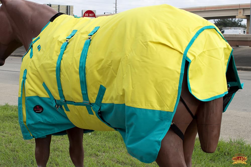 Hilason 72' 1200D Winter Waterproof Turnout Horse Blanket Belly Wrap Yellow